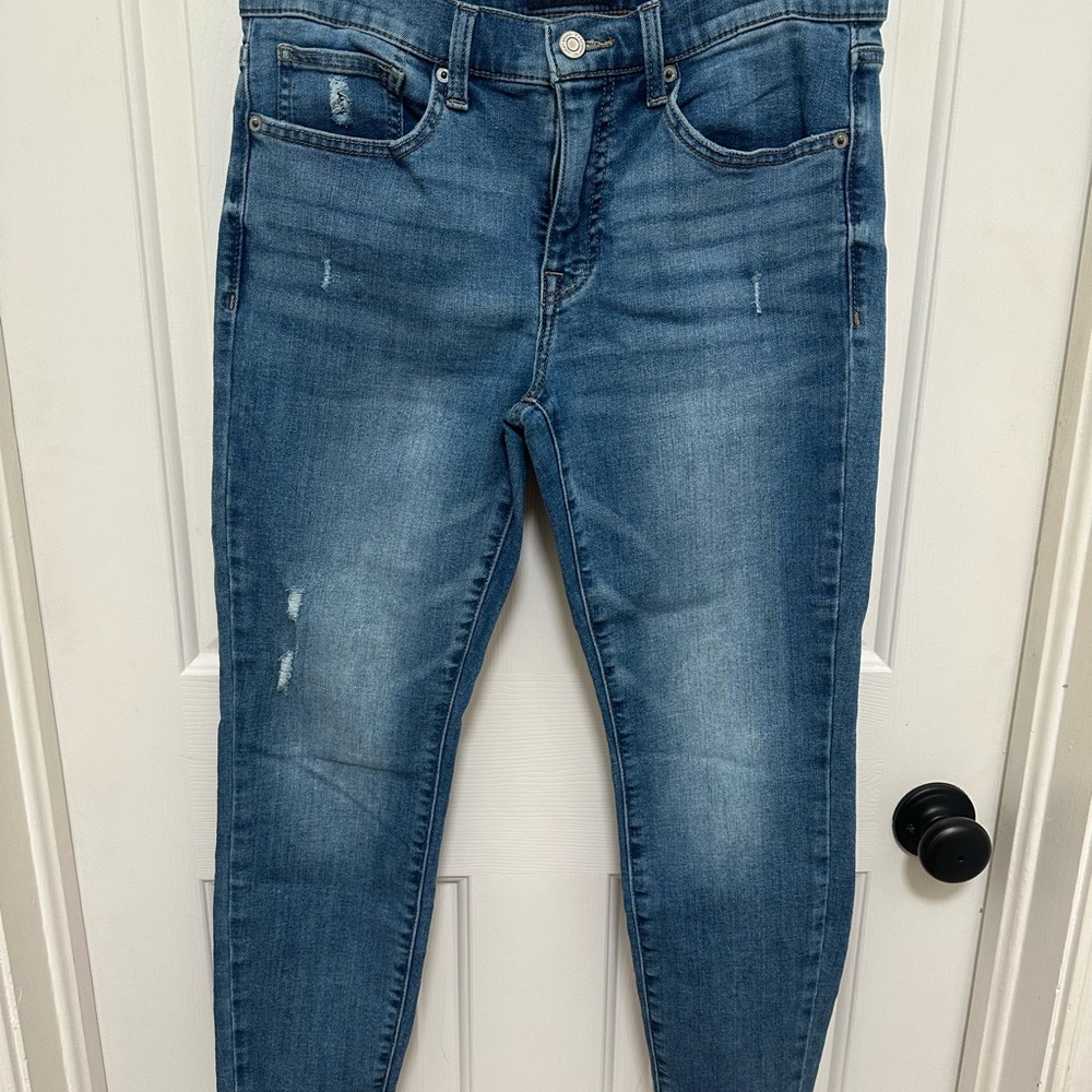 Lucky Brand Distressed Medium Blue Women's Skinny Jeans ankle size 10